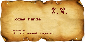 Kozma Manda névjegykártya